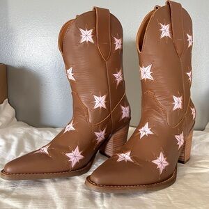 Dingo Starburst Brown Western Boots Women Size 7